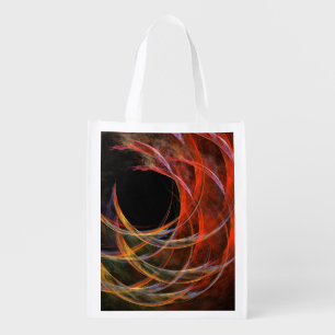 Breaking the Circle Vortex of Fire Abstract Art Grocery Bag
