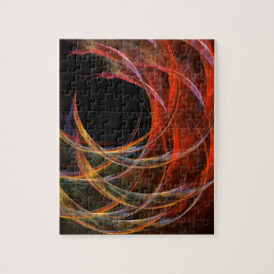Breaking the Circle Vortex of Fire Abstract Art Jigsaw Puzzle