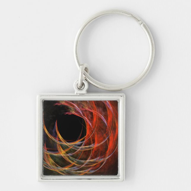 Breaking the Circle Vortex of Fire Abstract Art Keychain (Front)