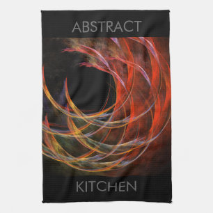 Breaking the Circle Vortex of Fire Abstract Art Kitchen Towel