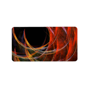 Breaking the Circle Vortex of Fire Abstract Art Label