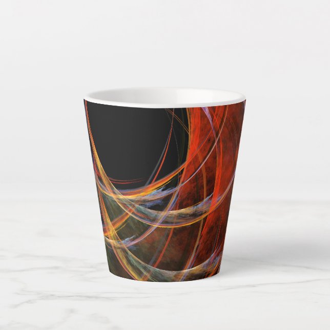 Breaking the Circle Vortex of Fire Abstract Art Latte Mug (Front)