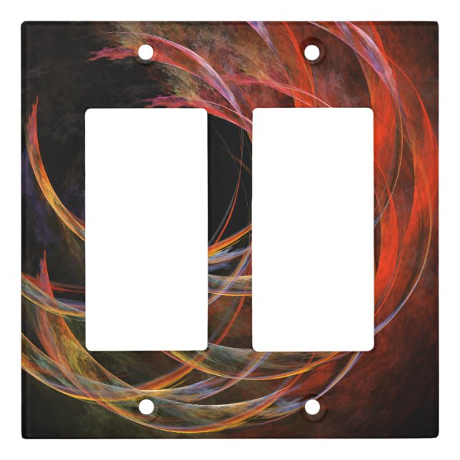 Breaking the Circle Vortex of Fire Abstract Art Light Switch Cover (Front)