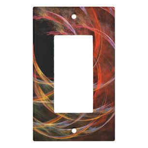 Breaking the Circle Vortex of Fire Abstract Art Light Switch Cover