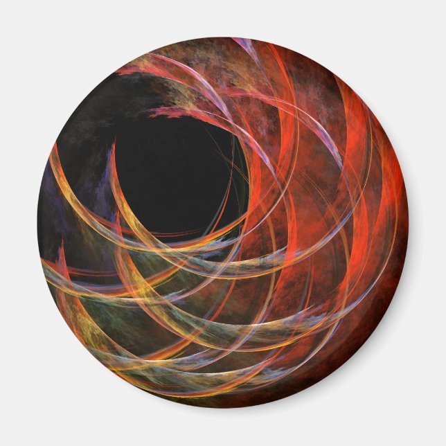 Breaking the Circle Vortex of Fire Abstract Art Magnet (Front)