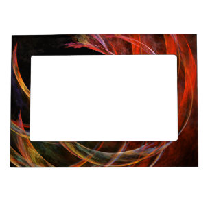 Breaking the Circle Vortex of Fire Abstract Art Magnetic Frame