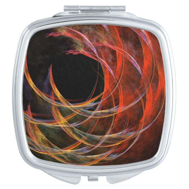 Breaking the Circle Vortex of Fire Abstract Art Mirror For Makeup (Front)