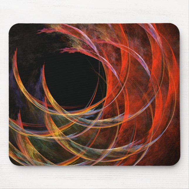 Breaking the Circle Vortex of Fire Abstract Art Mouse Pad (Front)