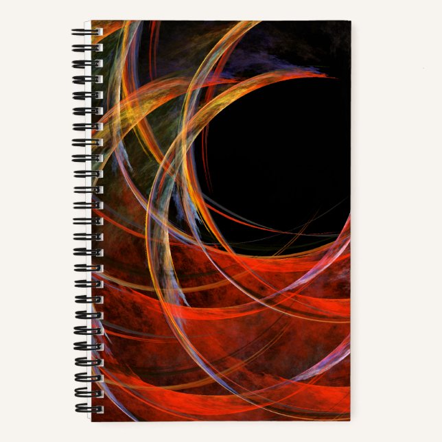 Breaking the Circle Vortex of Fire Abstract Art Notebook (Front)