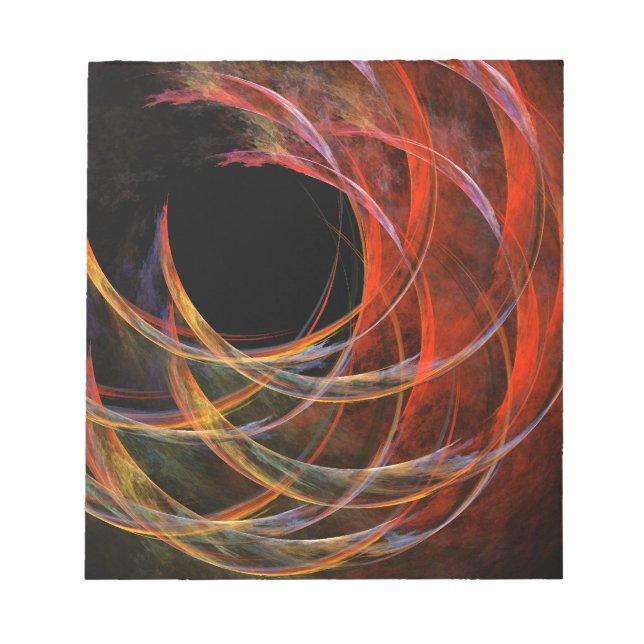 Breaking the Circle Vortex of Fire Abstract Art Notepad (Front)
