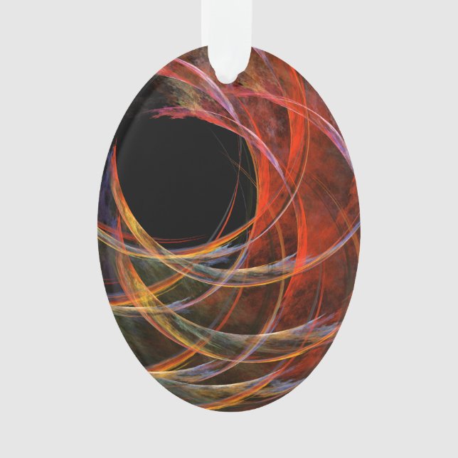 Breaking the Circle Vortex of Fire Abstract Art Ornament (Front)