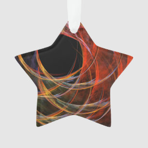 Breaking the Circle Vortex of Fire Abstract Art Ornament