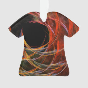 Breaking the Circle Vortex of Fire Abstract Art Ornament
