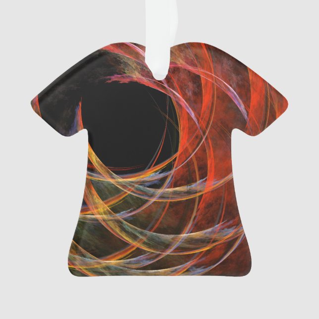 Breaking the Circle Vortex of Fire Abstract Art Ornament (Front)