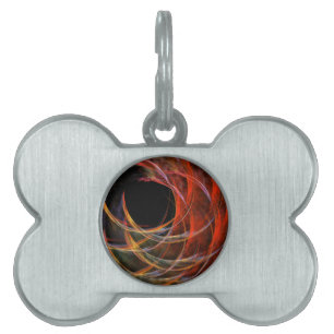 Breaking the Circle Vortex of Fire Abstract Art Pet ID Tag