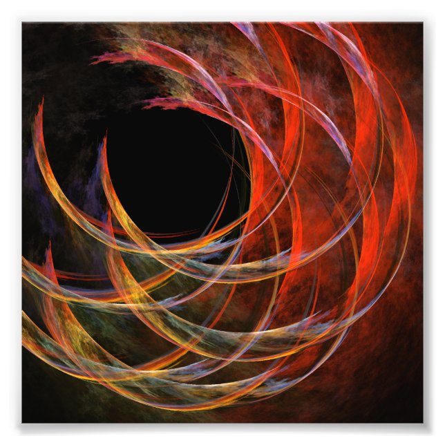 Breaking the Circle Vortex of Fire Abstract Art Photo Print (Front)