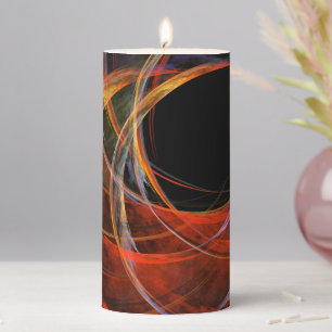 Breaking the Circle Vortex of Fire Abstract Art Pillar Candle