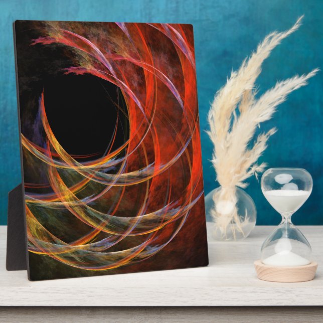 Breaking the Circle Vortex of Fire Abstract Art Plaque (Side)