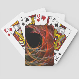 Breaking the Circle Vortex of Fire Abstract Art Poker Cards