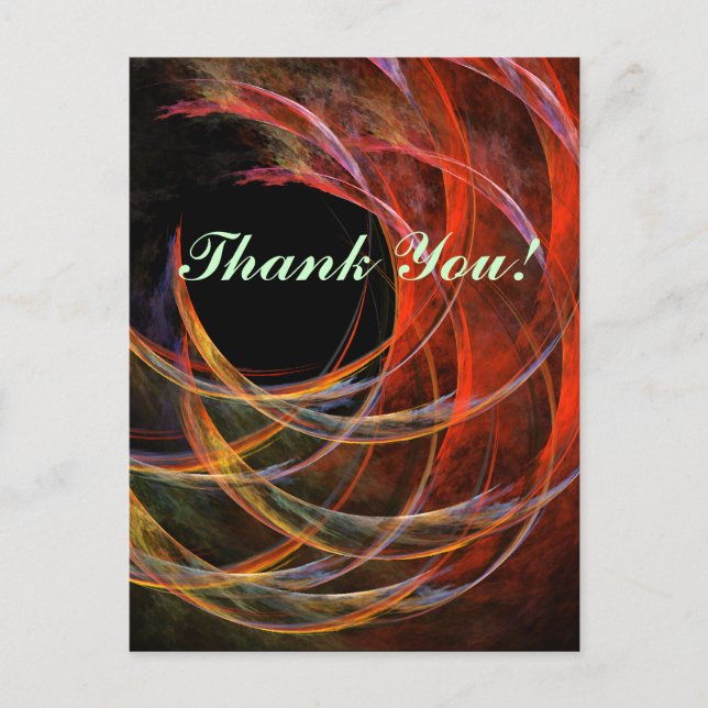 Breaking the Circle Vortex of Fire Abstract Art Postcard (Front)