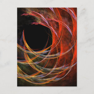 Breaking the Circle Vortex of Fire Abstract Art Postcard