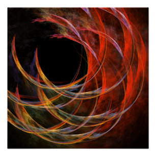 Breaking the Circle Vortex of Fire Abstract Art Poster