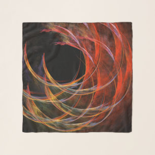 Breaking the Circle Vortex of Fire Abstract Art Scarf