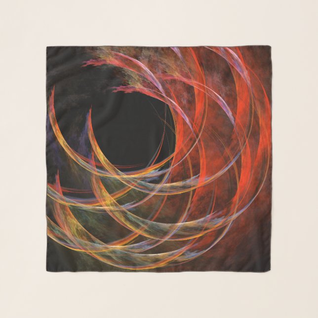 Breaking the Circle Vortex of Fire Abstract Art Scarf (Front)