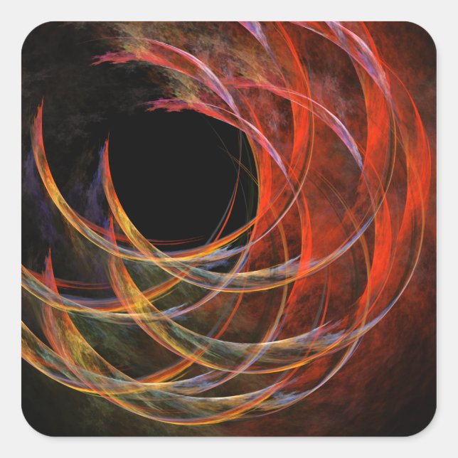 Breaking the Circle Vortex of Fire Abstract Art Square Sticker (Front)