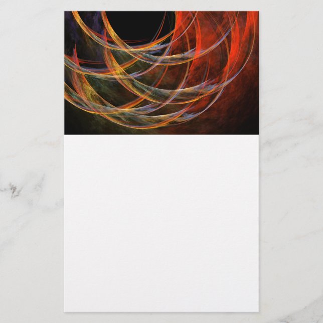 Breaking the Circle Vortex of Fire Abstract Art Stationery (Front)