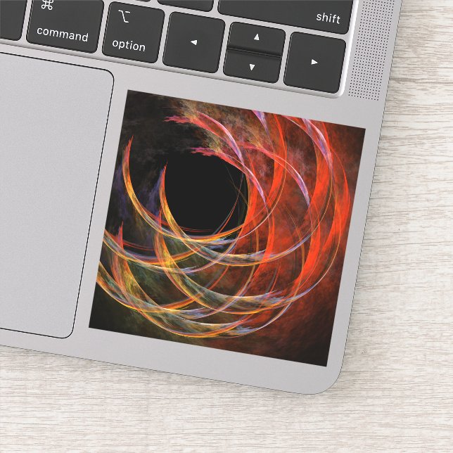 Breaking the Circle Vortex of Fire Abstract Art Sticker (Detail)