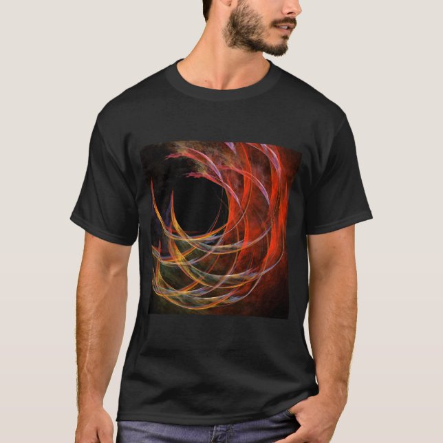 Breaking the Circle Vortex of Fire Abstract Art T-Shirt (Front)