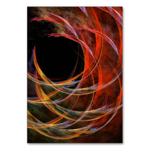 Breaking the Circle Vortex of Fire Abstract Art Table Number