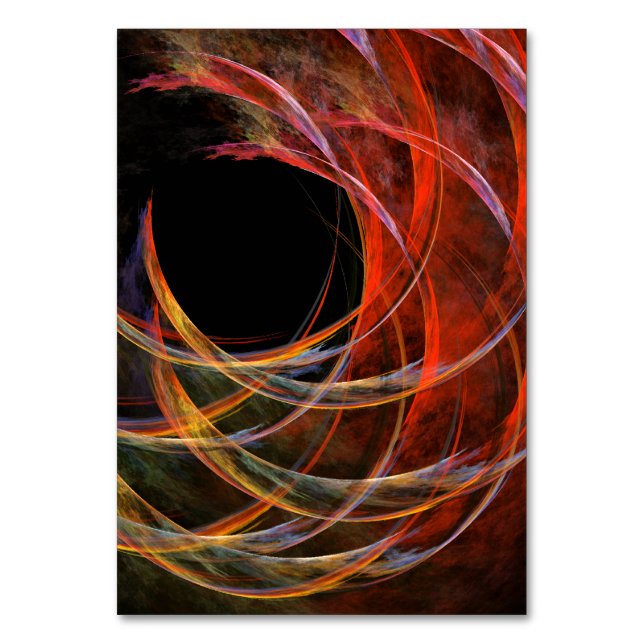 Breaking the Circle Vortex of Fire Abstract Art Table Number (Front)
