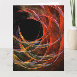 Breaking the Circle Vortex of Fire Abstract Art Thank You Card