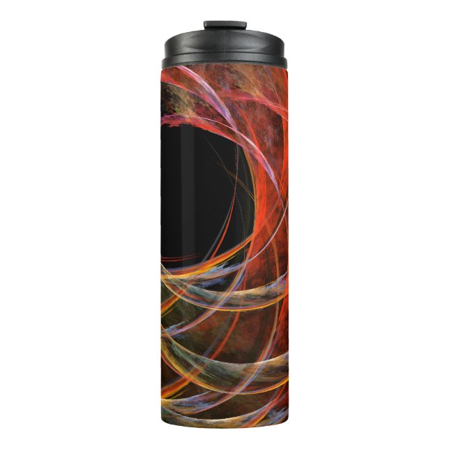 Breaking the Circle Vortex of Fire Abstract Art Thermal Tumbler (Front)