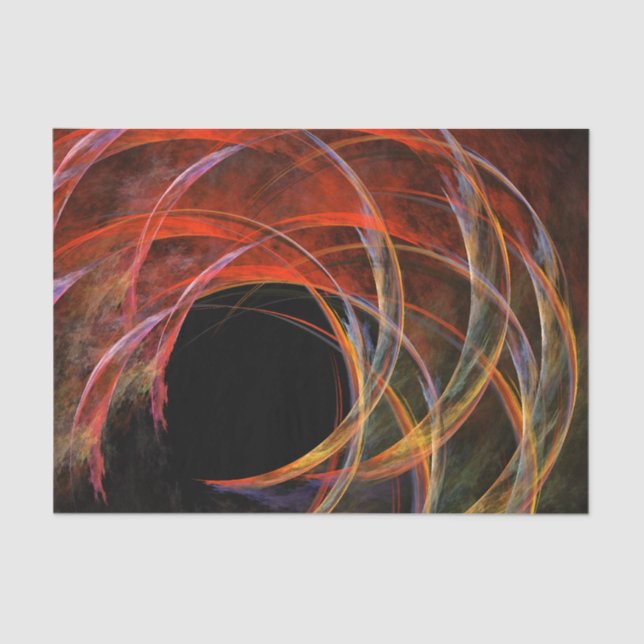 Breaking the Circle Vortex of Fire Abstract Art Tissue Paper (Front)