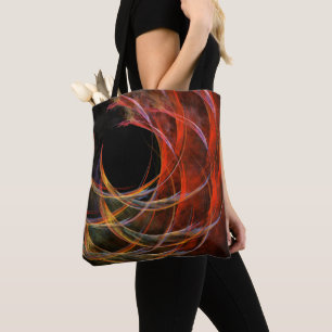 Breaking the Circle Vortex of Fire Abstract Art Tote Bag