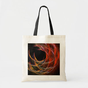Breaking the Circle Vortex of Fire Abstract Art Tote Bag