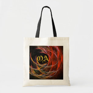 Breaking the Circle Vortex of Fire Abstract Art Tote Bag