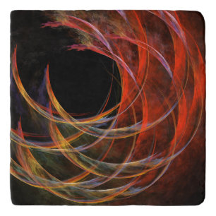 Breaking the Circle Vortex of Fire Abstract Art Trivet