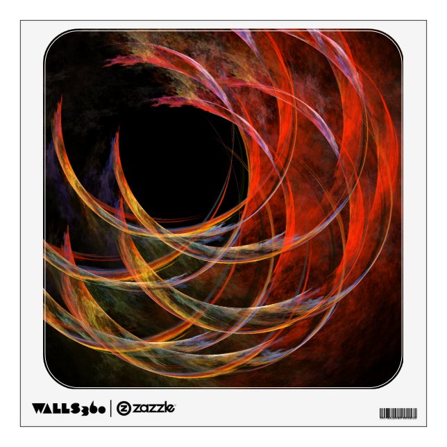 Breaking the Circle Vortex of Fire Abstract Art Wall Decal (Front)