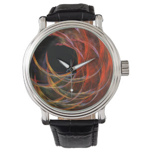 Breaking the Circle Vortex of Fire Abstract Art Watch