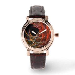 Breaking the Circle Vortex of Fire Abstract Art Watch