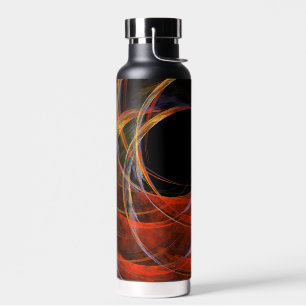 Breaking the Circle Vortex of Fire Abstract Art Water Bottle