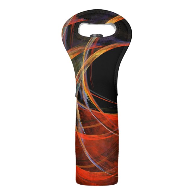 Breaking the Circle Vortex of Fire Abstract Art Wine Bag (Front)
