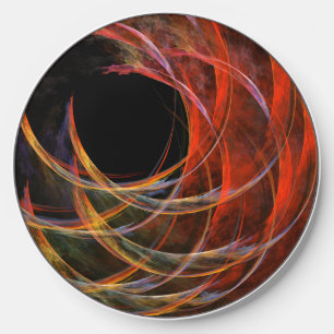 Breaking the Circle Vortex of Fire Abstract Art Wireless Charger