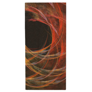 Breaking the Circle Vortex of Fire Abstract Art Wood USB Flash Drive