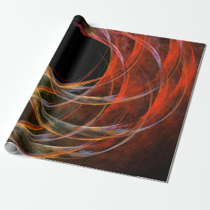 Breaking the Circle Vortex of Fire Abstract Art Wrapping Paper