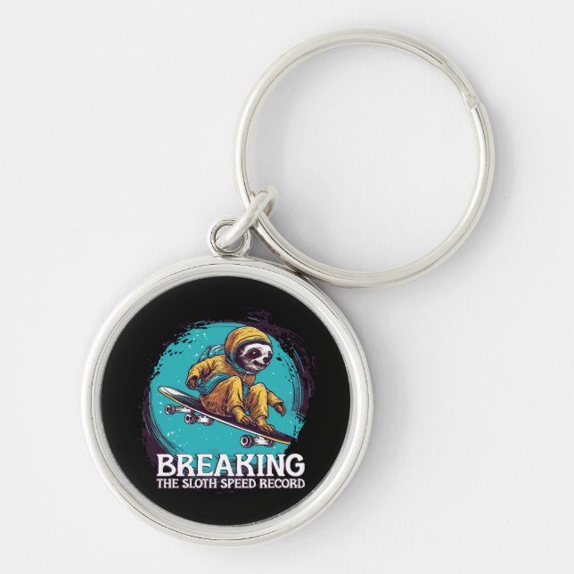 breaking the sloth speed record keychain (Front)